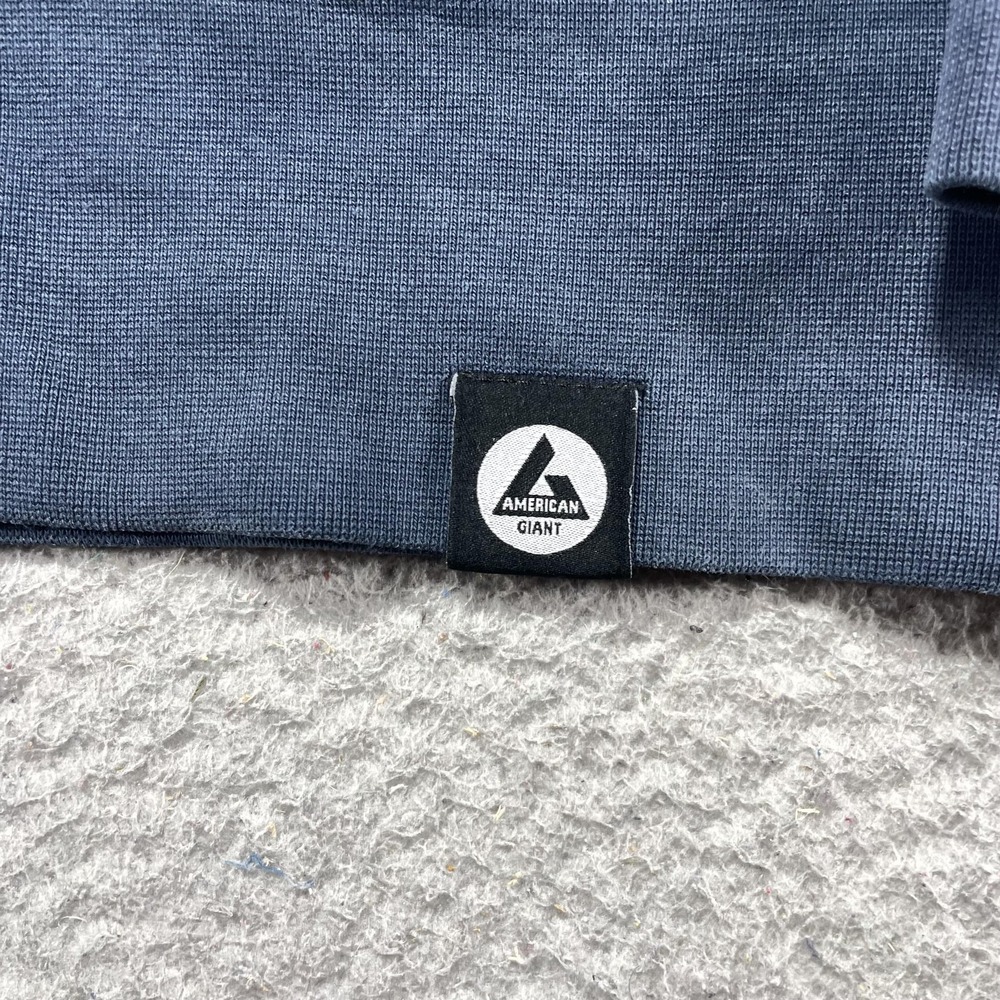 American Giant Hoodie Mens XL Blue Full Zip Fleece Sweatshirt Cotton Made In USA - Picture 3 of 12
